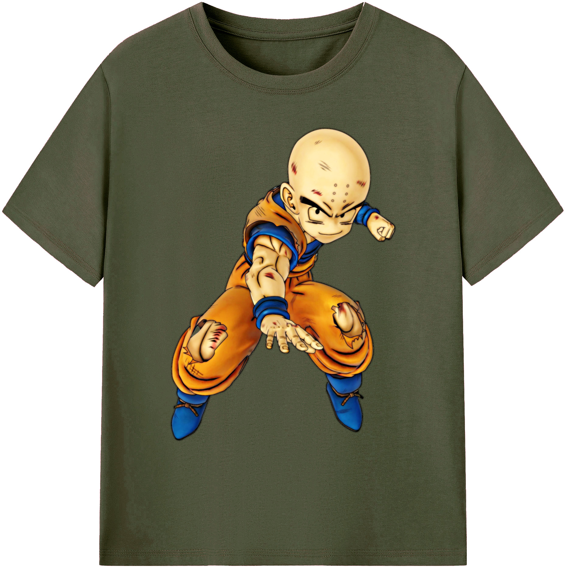 （画像用） ドラゴンボール クリリン DRAGON BALL krillin 綿100％ メンズ半袖Tシャツ｜肌触りやわらか＆通気性